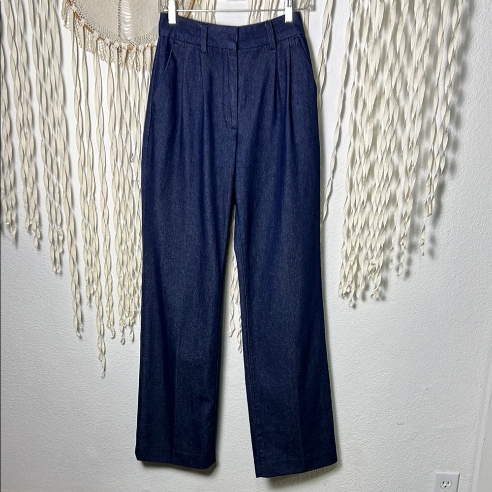 Favorite Daughter Wide Leg Navy Trousers